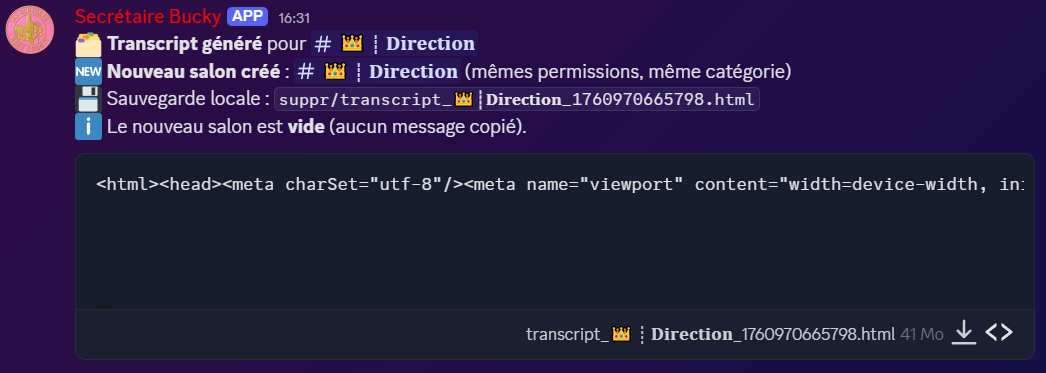 Gouv LV — Transcript et duplication de salon