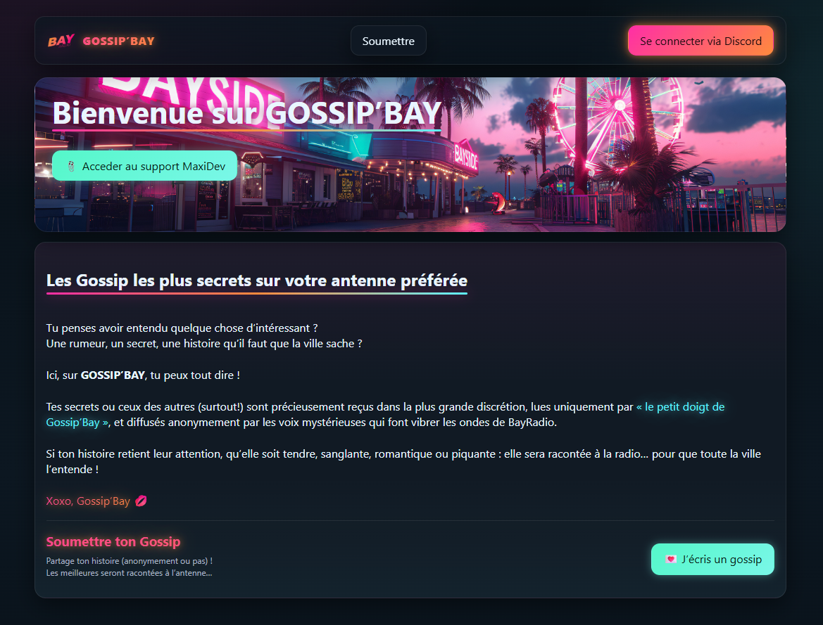 Site Gossip'Bay — Accueil